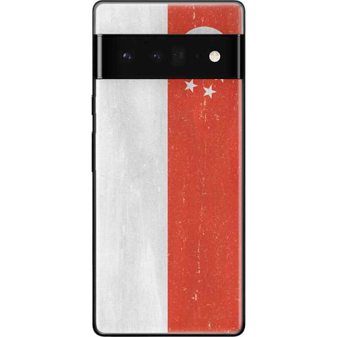 Singapore Flag Distressed Google Pixel 6 Pro Skin